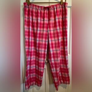 LIFE IS GOOD🩷Bright Pink Plaid Lounge Pants w Drawstring